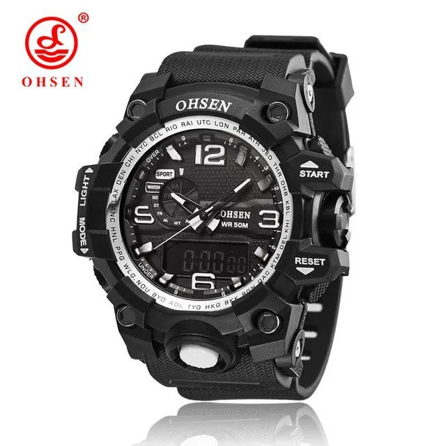 2016 NEW OHSEN Newest good quality Quartz watch,Waterproof Outdoor watches sport watch digital chronograph watch for men