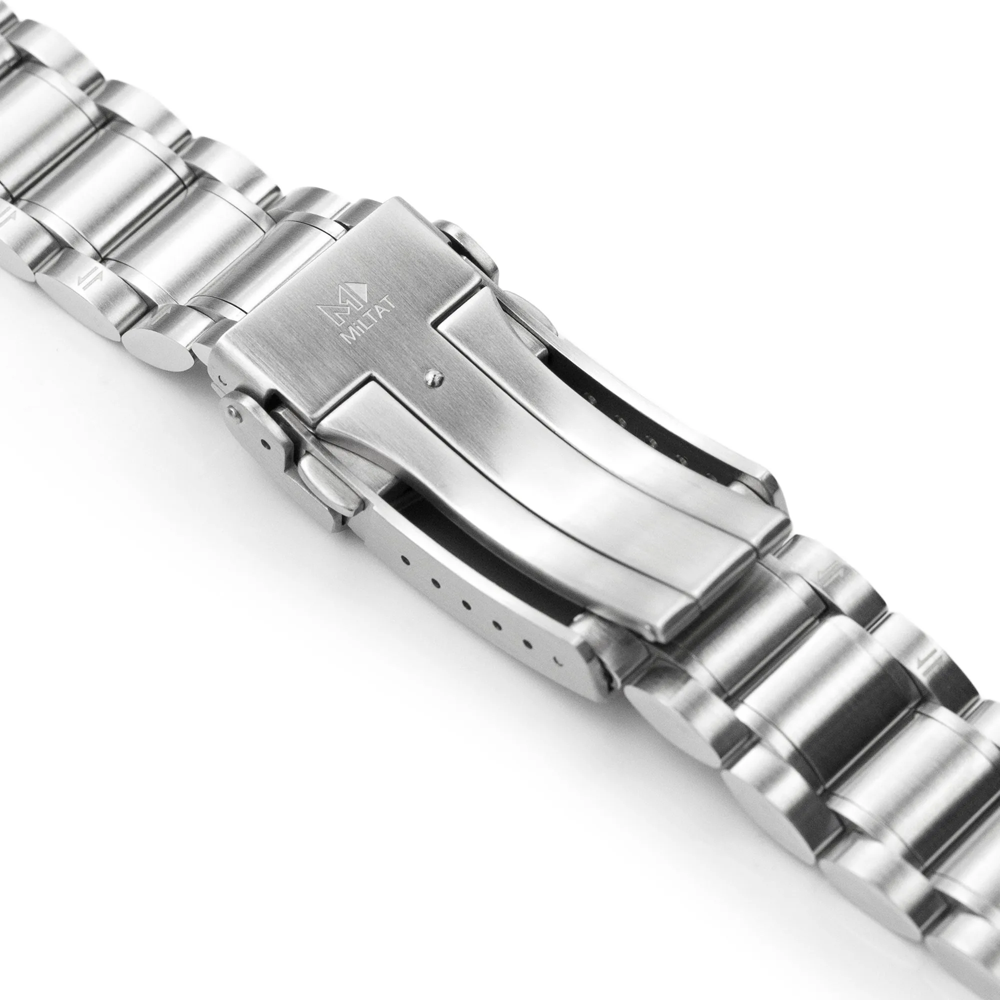 20mm or 22mm Entwine (Pull-Twist) QR Watch Band Straight End Quick Release, 316L Stainless Steel Brushed and Polished V-Clasp