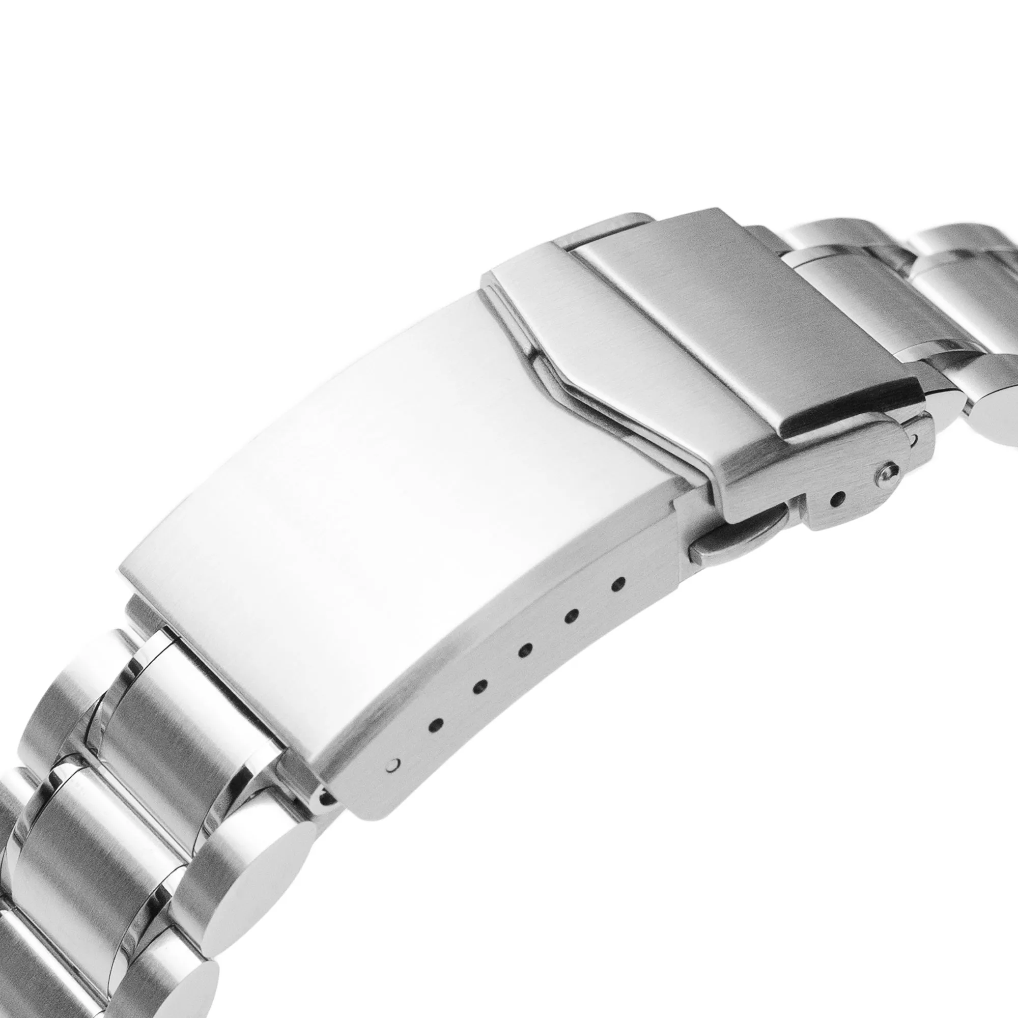 20mm or 22mm Entwine (Pull-Twist) QR Watch Band Straight End Quick Release, 316L Stainless Steel Brushed and Polished V-Clasp