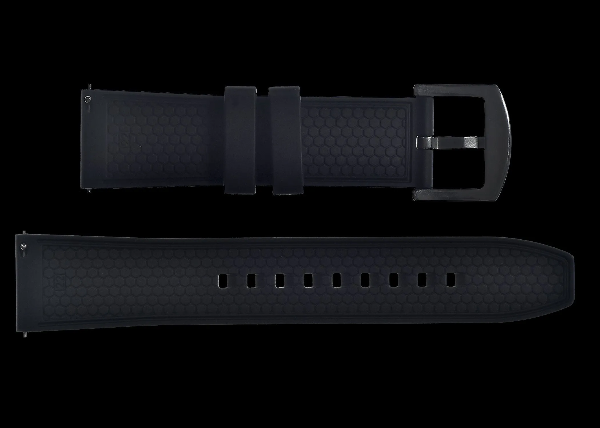 24mm FKM (Patterned) Rubber Strap with Quick Release Feature for Fast and Easy Fitting and Removal