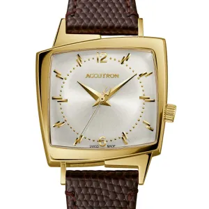 Accutron Legacy Automatic Gold Tone "521" King Elvis TV Watch Limited Leather 2SW7A001