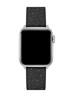 Black Glitz Flex Silicone Apple Watch Strap