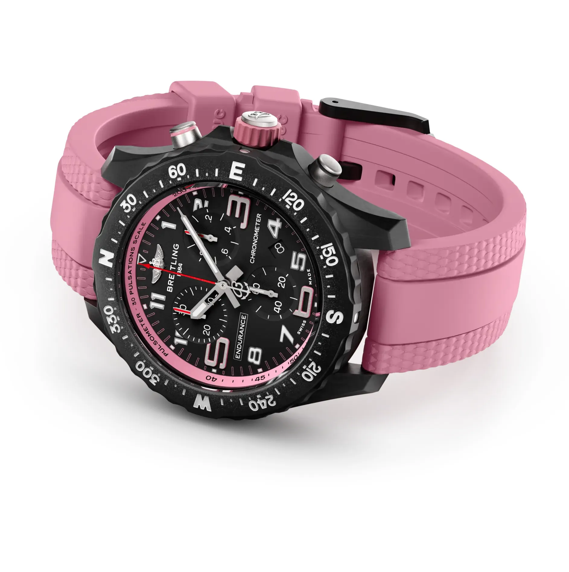 Breitling Endurance Pro 38 Watch with Pink Rubber Strap