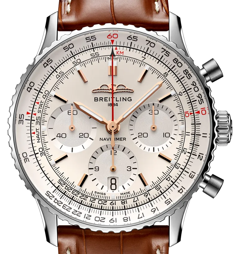 Breitling Navitimer B01 41mm Watch with Silver Dial