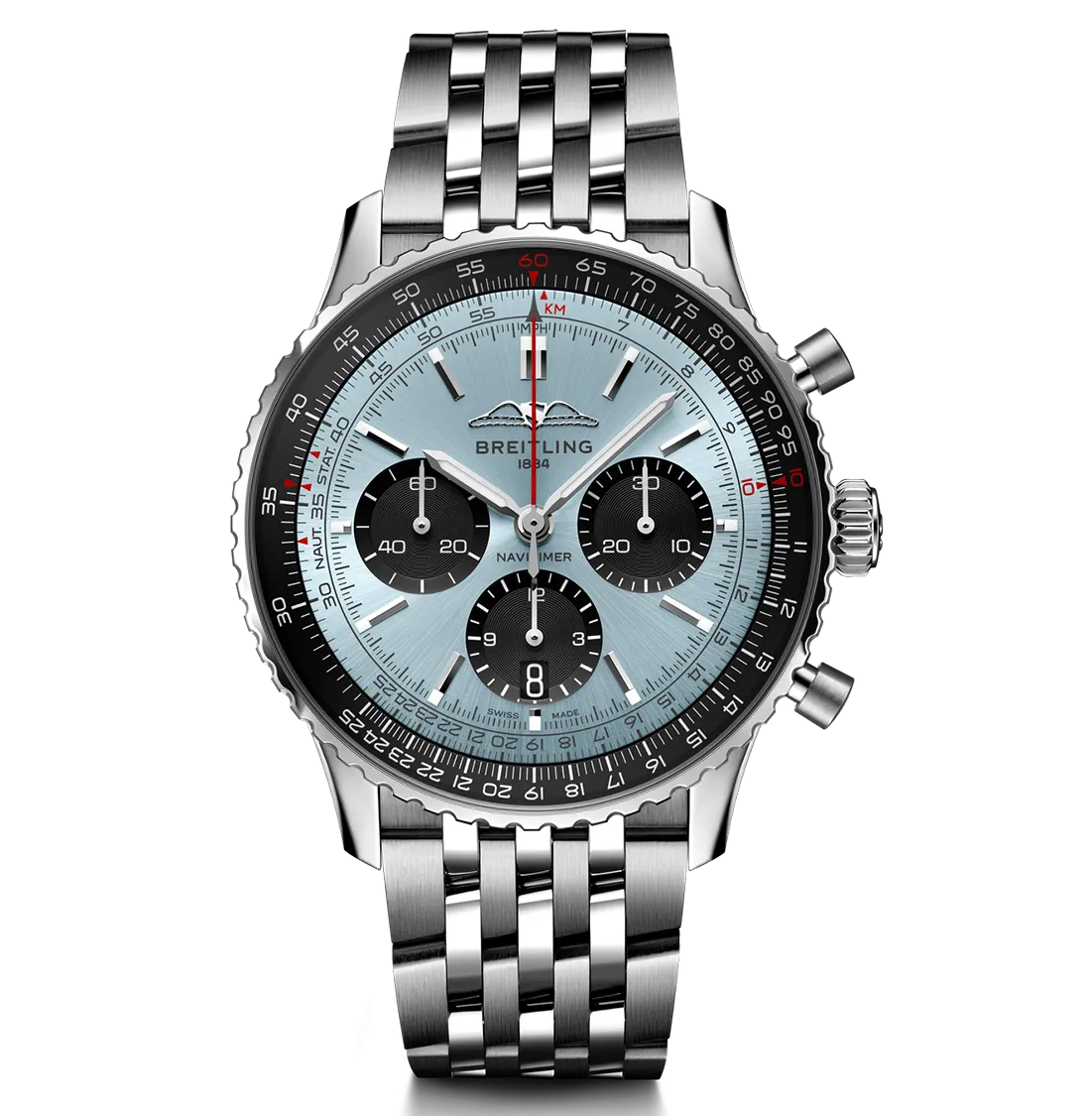 Breitling Navitimer B01 43mm Watch with Silver Bracelet