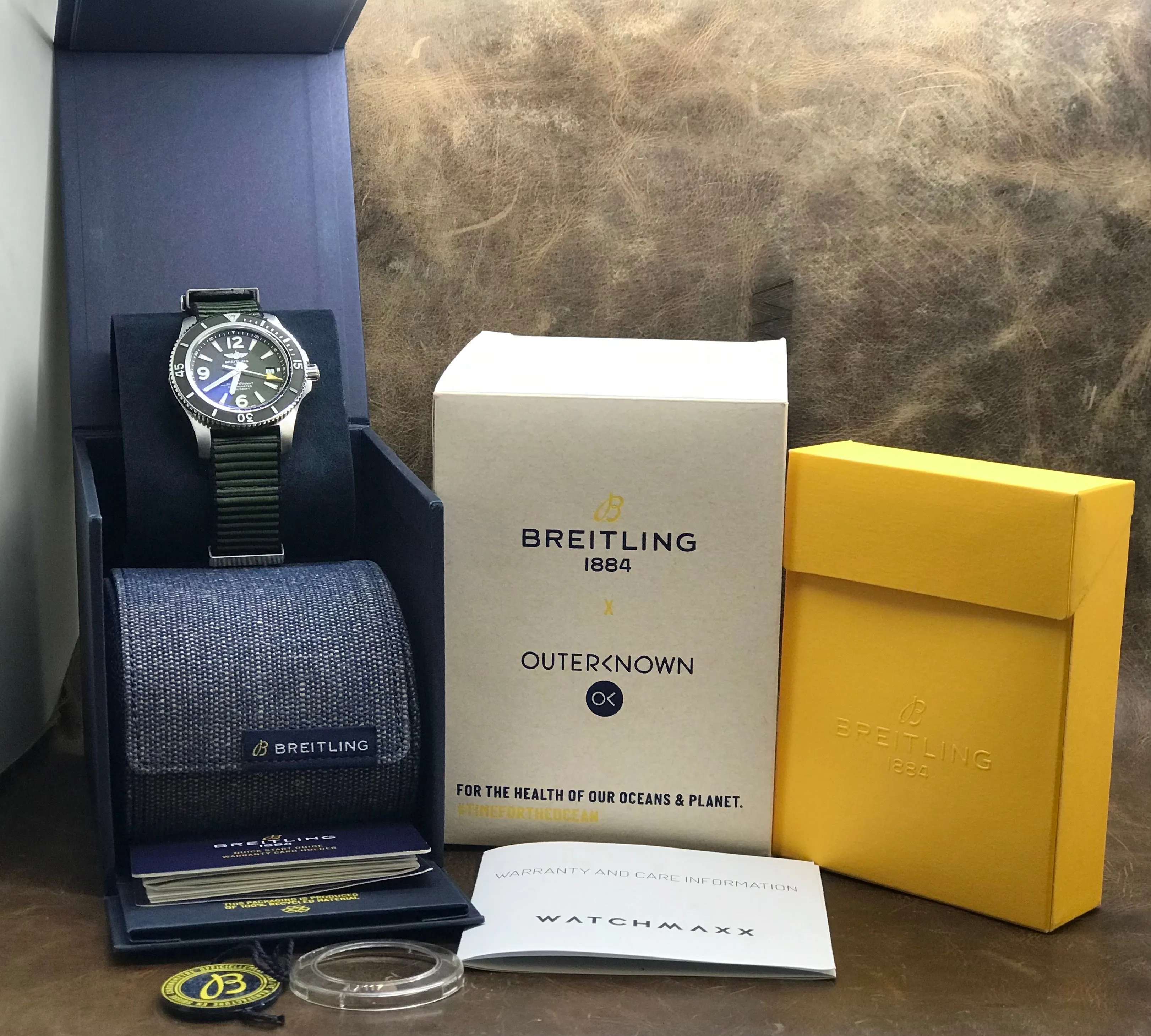 Breitling Superocean 44 Outerknown A17367 Green Dial Automatic Men's Watch