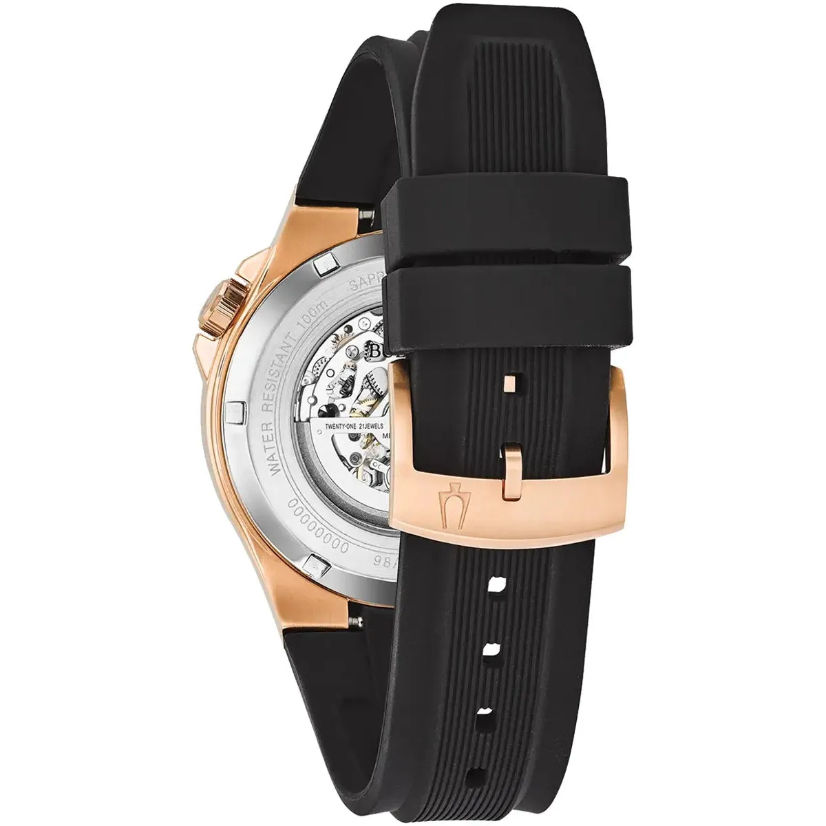 Bulova Maquina Auto Men's Rose Gold Watch 98A177