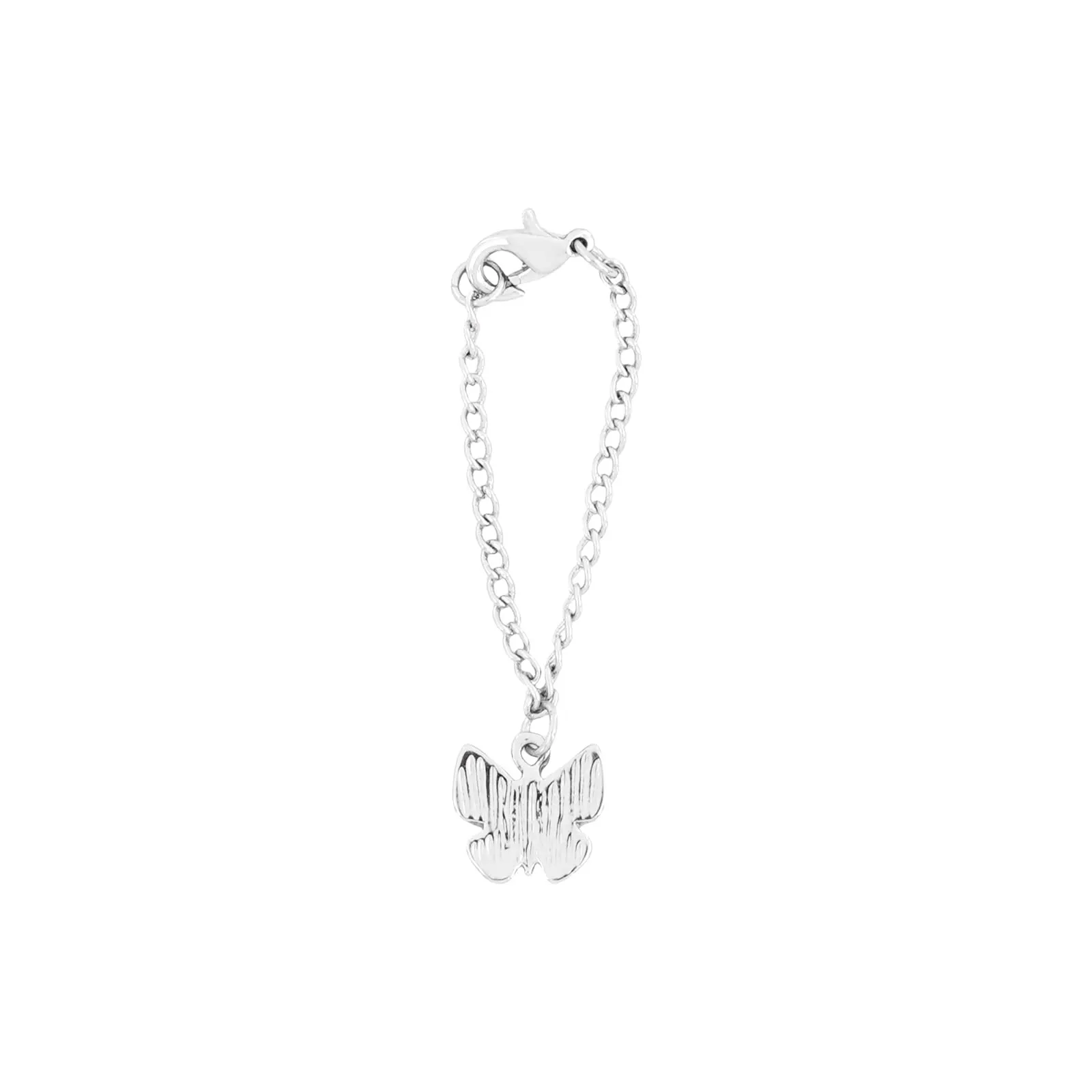 Butterfly Rhinestone Silver Watch Charm