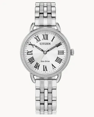 Citizen Classic Coin Edge Silver-Tone Dial Stainless Steel Bracelet Watch EM1050-56A