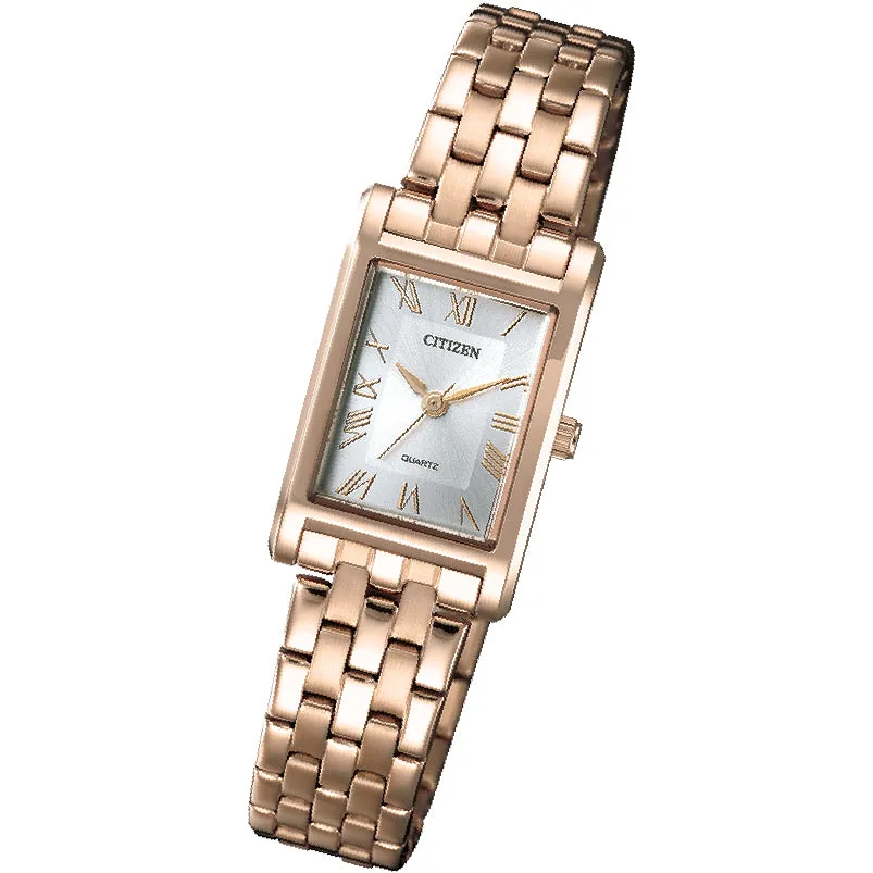 CITIZEN QUARTZ  GOLD-TONE RECTANGULAR QUARTZ