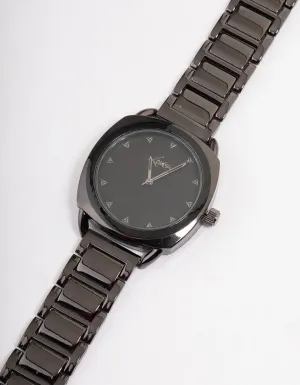 Coated Black Square Face Link Watch