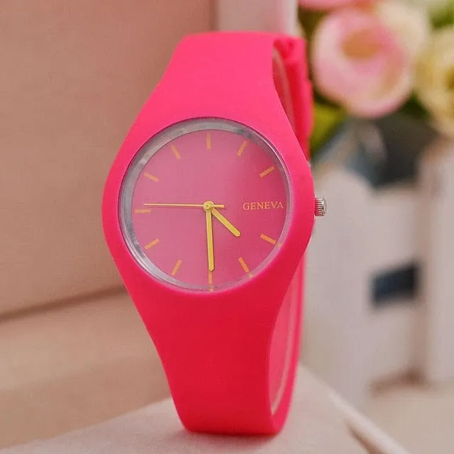 Color Brigade Ultra-thin Silicone Strap Watch  - 12 Colors