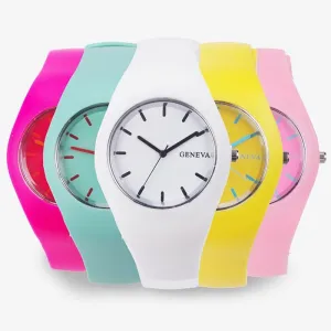 Color Brigade Ultra-thin Silicone Strap Watch  - 12 Colors