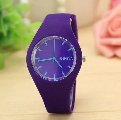 Color Brigade Ultra-thin Silicone Strap Watch  - 12 Colors