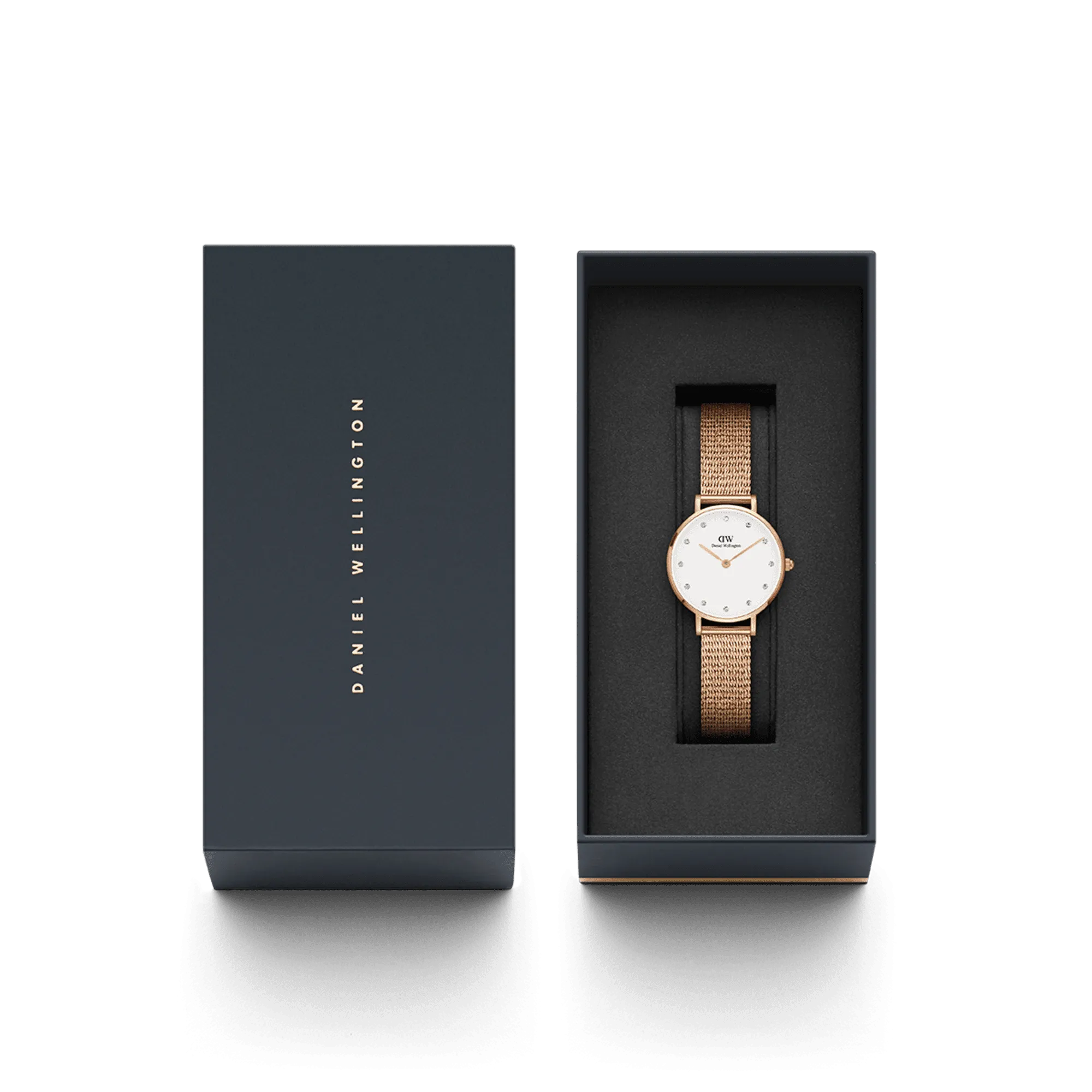 Daniel Wellington Petite 28 Pressed Melrose Lumine Rose Gold & White Watch