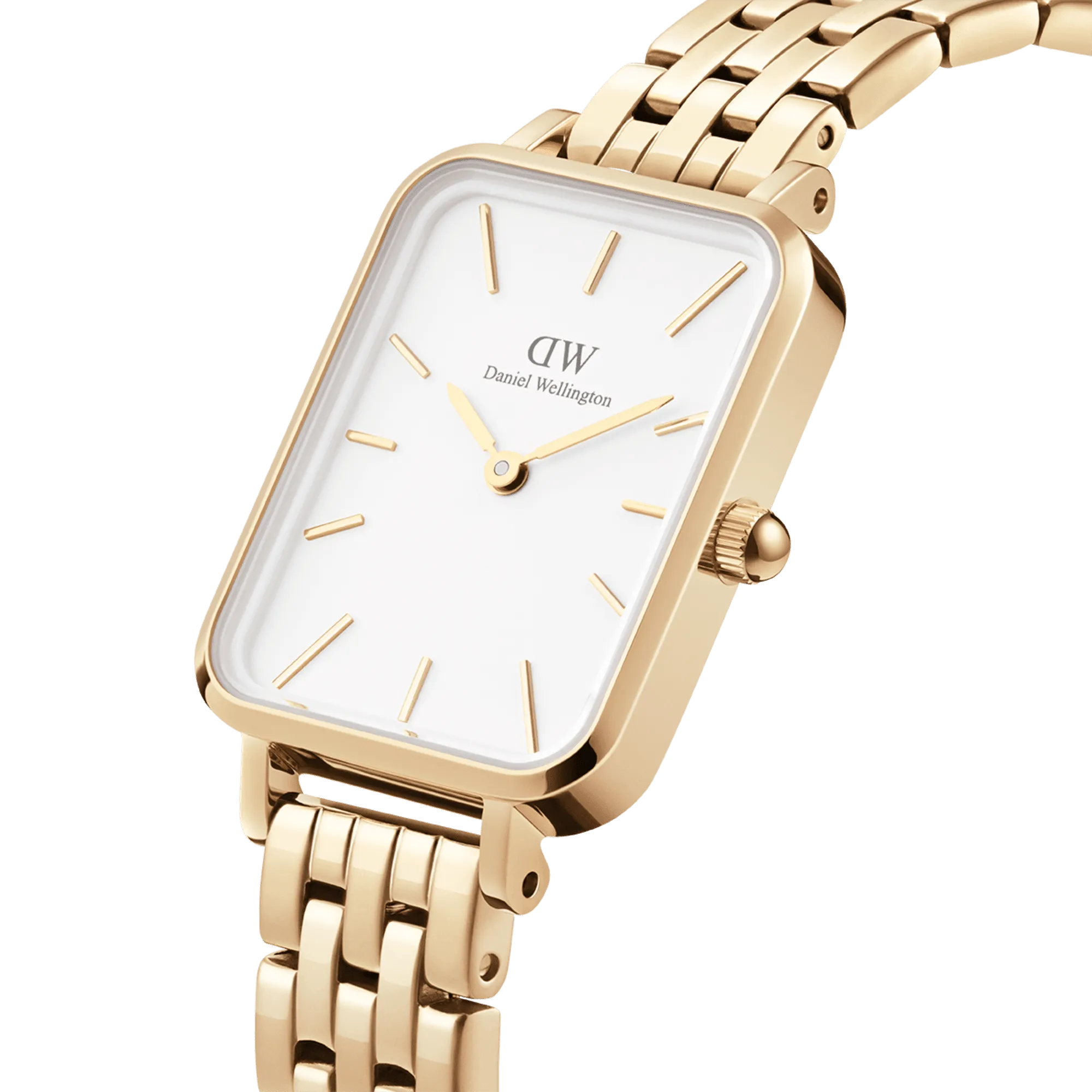 Daniel Wellington Quadro 20x26 5-Link Gold & White Watch