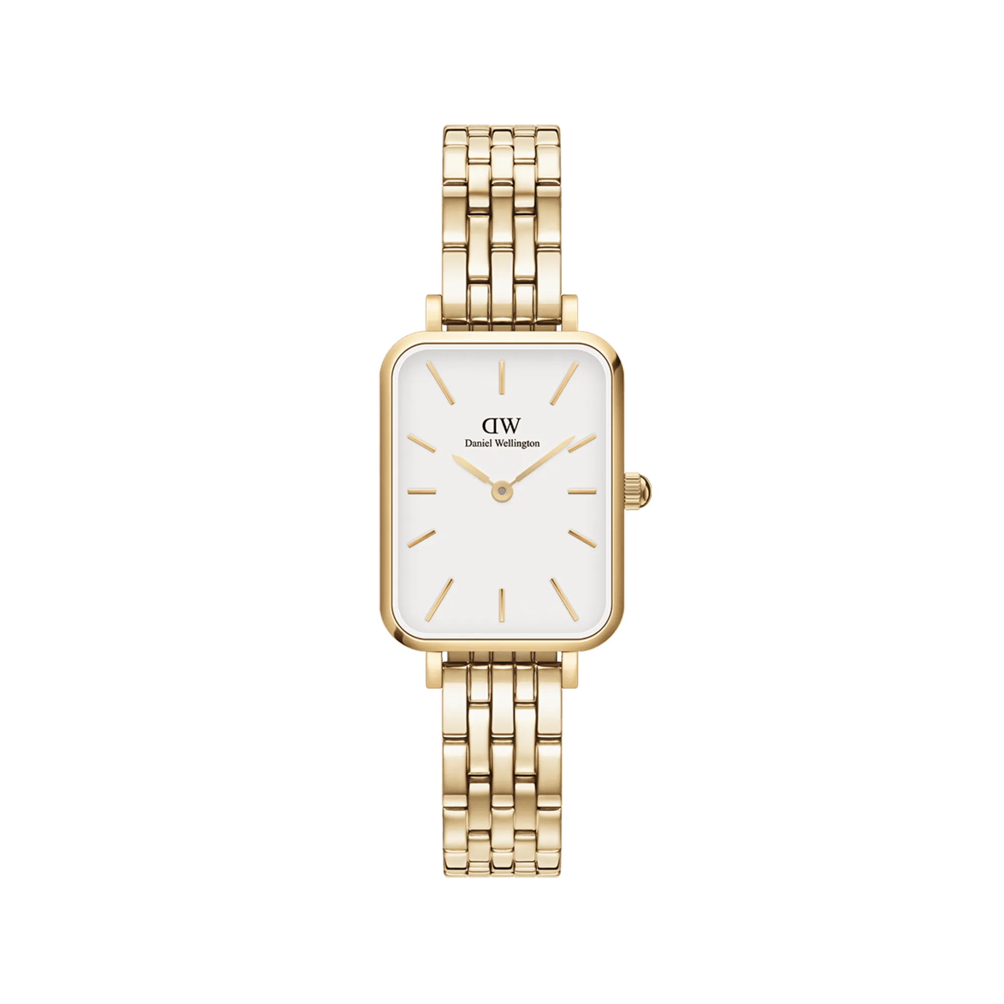 Daniel Wellington Quadro 20x26 5-Link Gold & White Watch