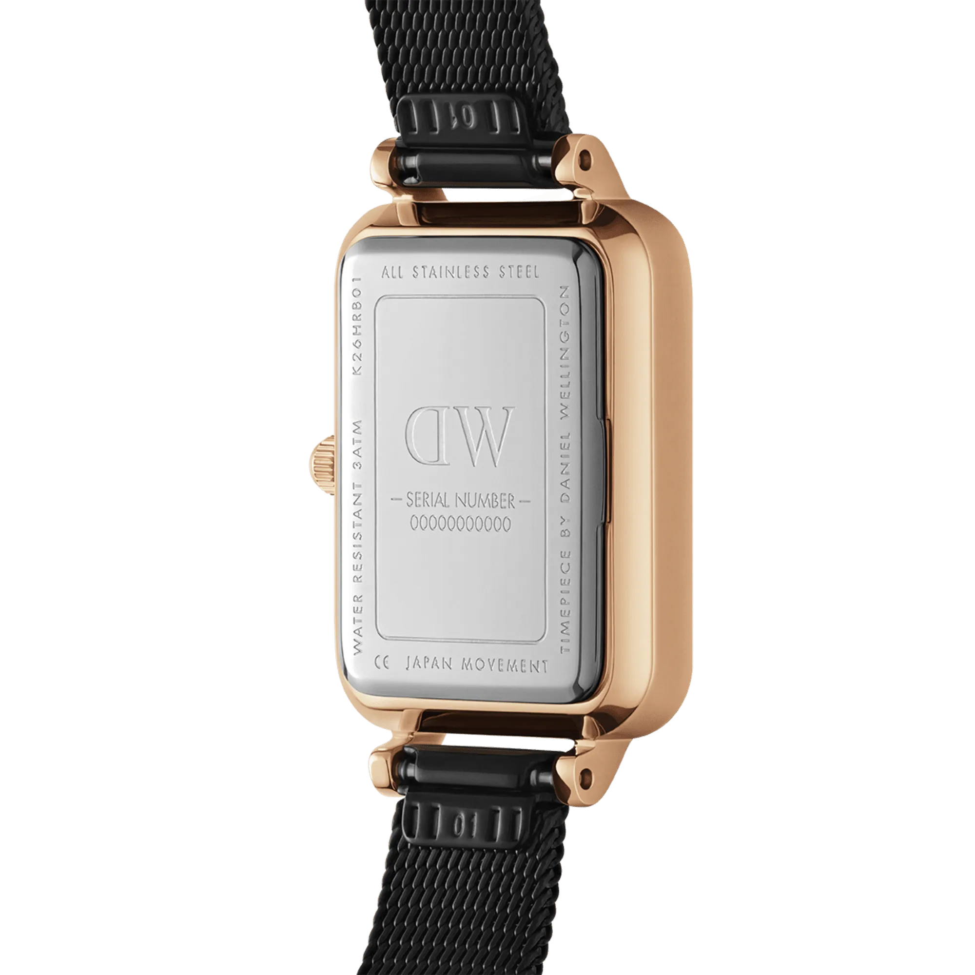 Daniel Wellington Quadro 20X26 Pressed Ashfield Rose Gold & Black Watch