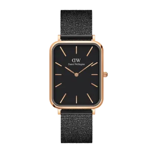 Daniel Wellington Quadro 20X26 Pressed Ashfield Rose Gold & Black Watch