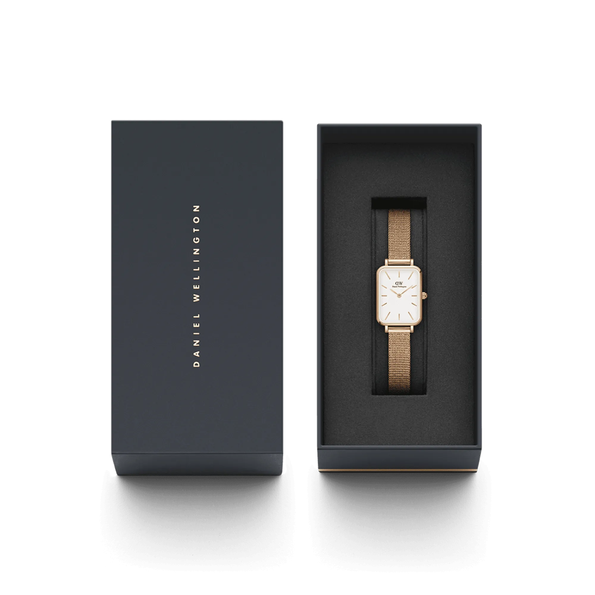 Daniel Wellington Quadro 20X26 Pressed Melrose Rose Gold & White Watch