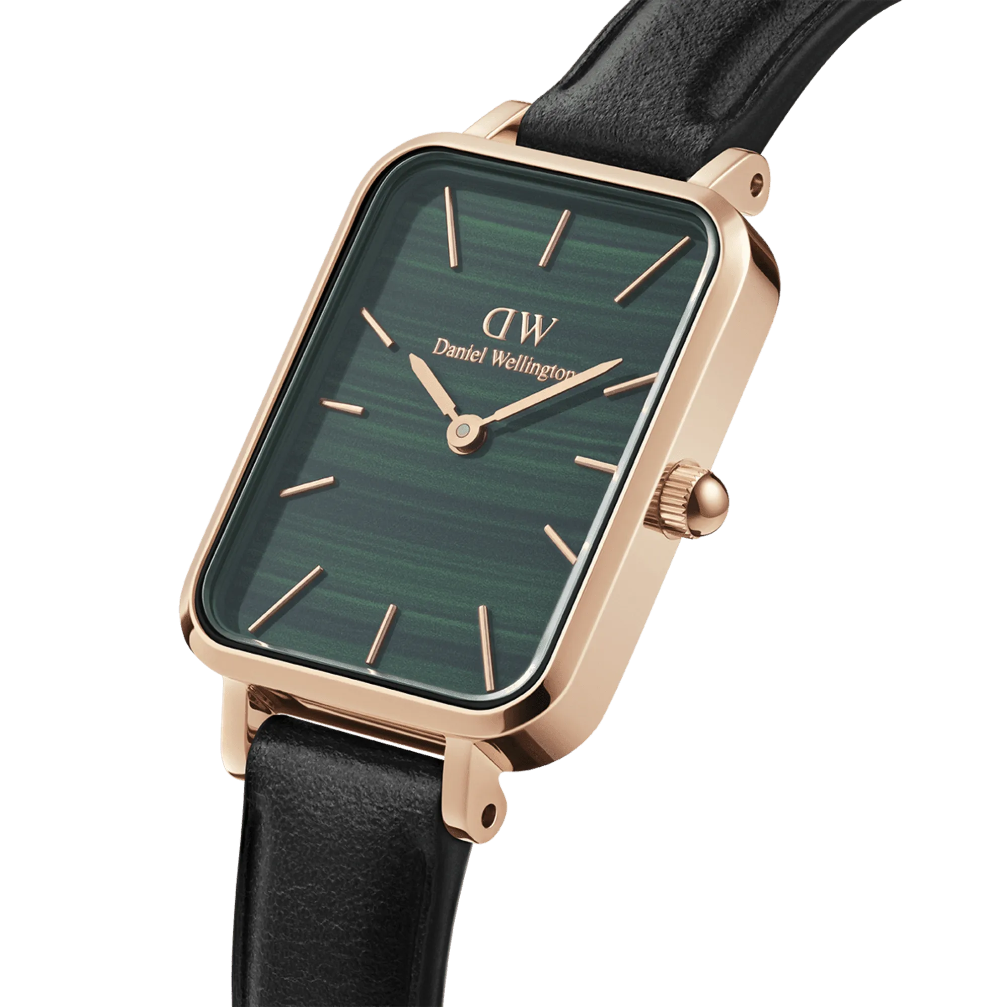 Daniel Wellington Quadro 20X26 Pressed Sheffield Rose Gold & Green Watch