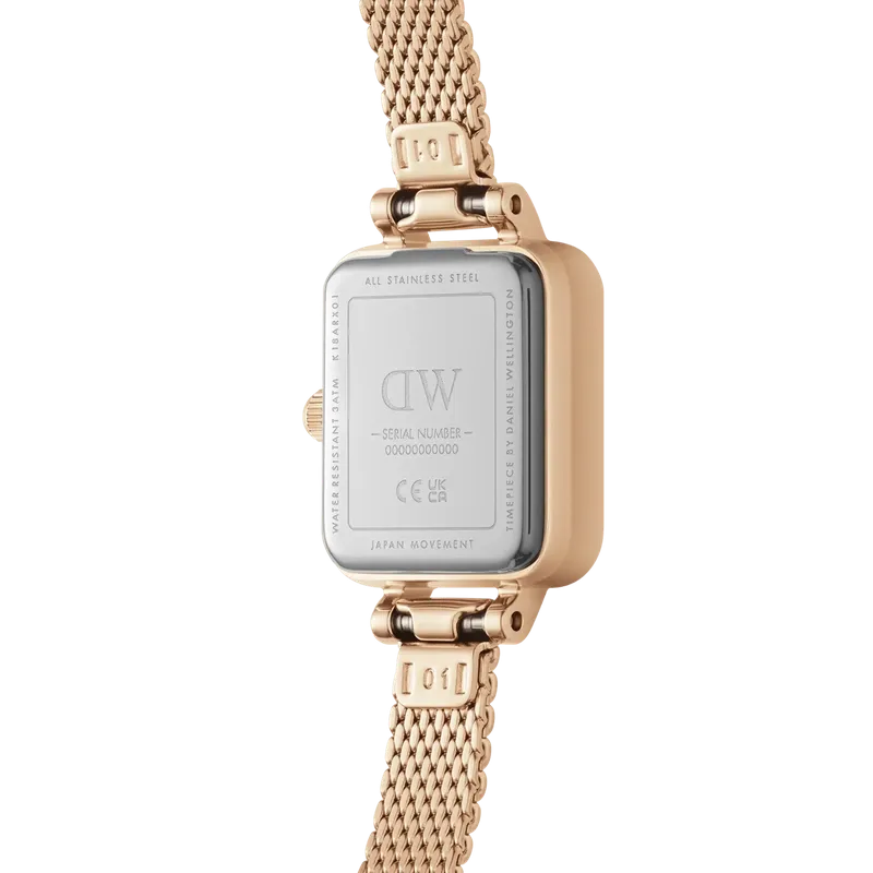 Daniel Wellington Quadro Mini-Onyx Onyx Sunray Rose Gold 15.4x18.2 Watch