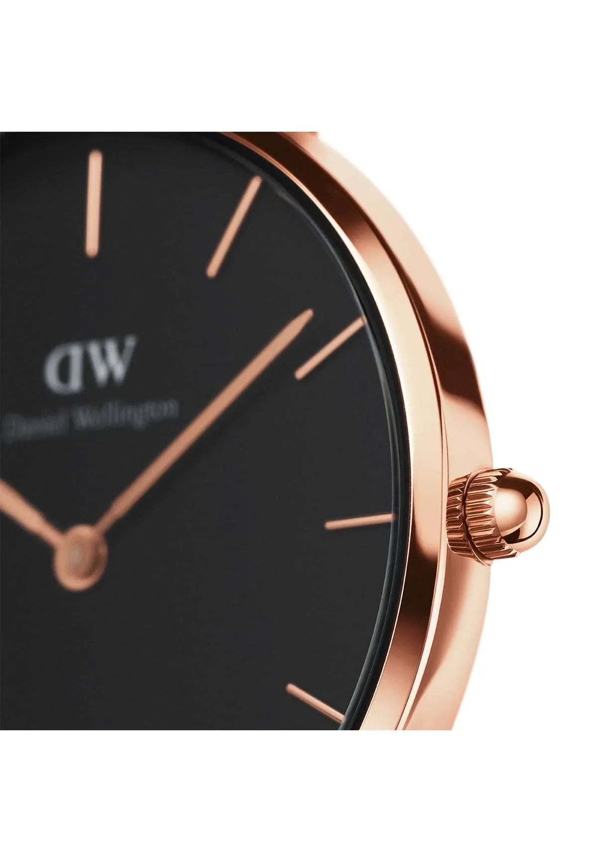 Daniel Wellington Stainless Steel Classic Petite Analog Black Dial Women Watch-Dw00100161, Rose Gold Band