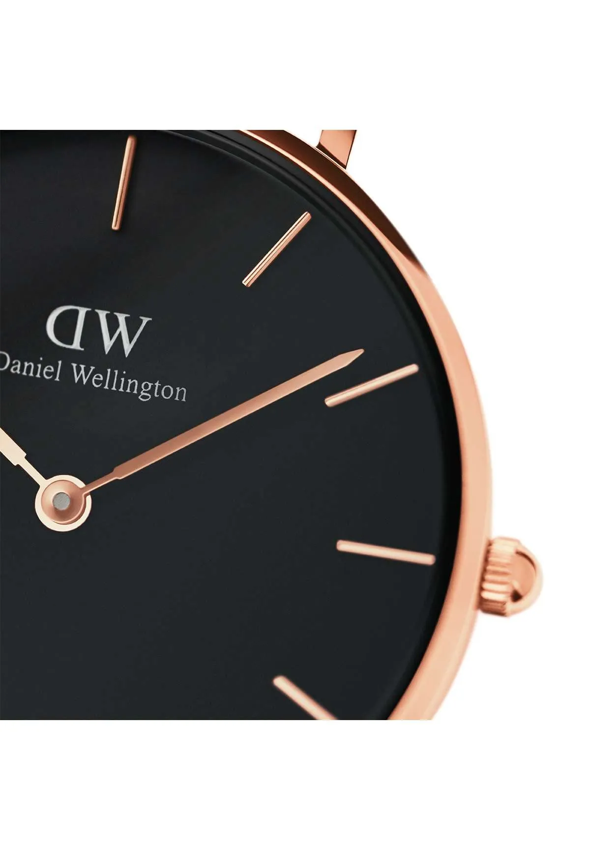 Daniel Wellington Stainless Steel Classic Petite Analog Black Dial Women Watch-Dw00100161, Rose Gold Band