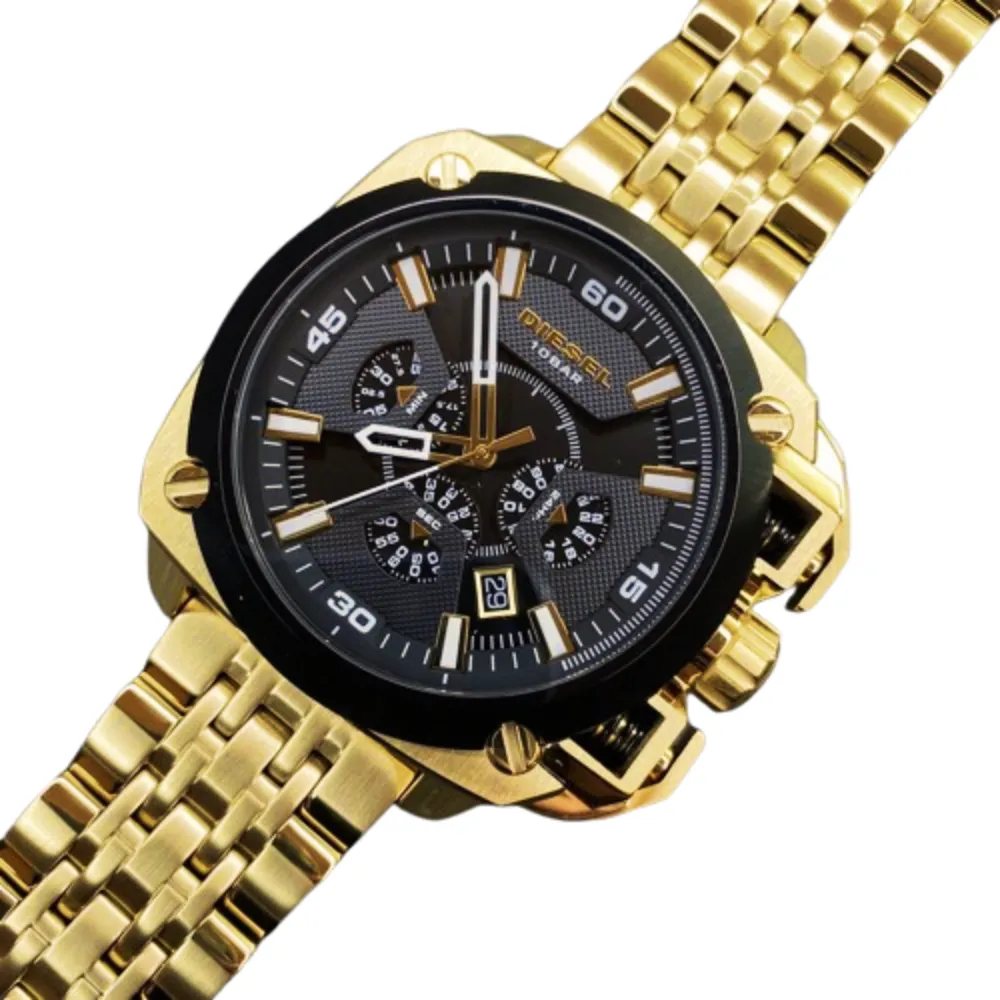 Diesel Watch Yellow Color Stylish Analog Calender Original Mens Watches DZ7378