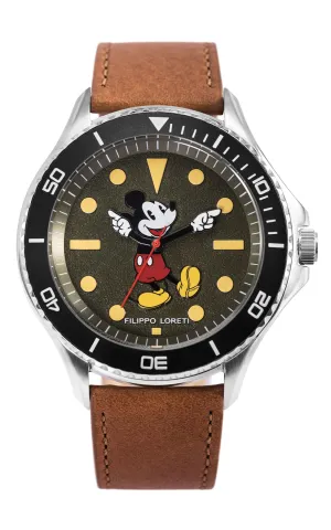 Disney Mickey Mouse Brown Leather