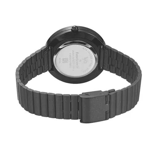 Fastrack Vyb Quartz Analog Black Dial Stainless Steel Strap Watch for Women-FV60003NM01W