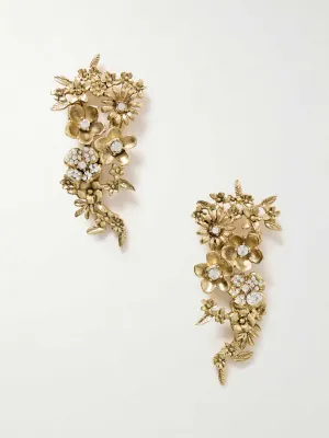 Flower Garden gold-tone crystal earrings