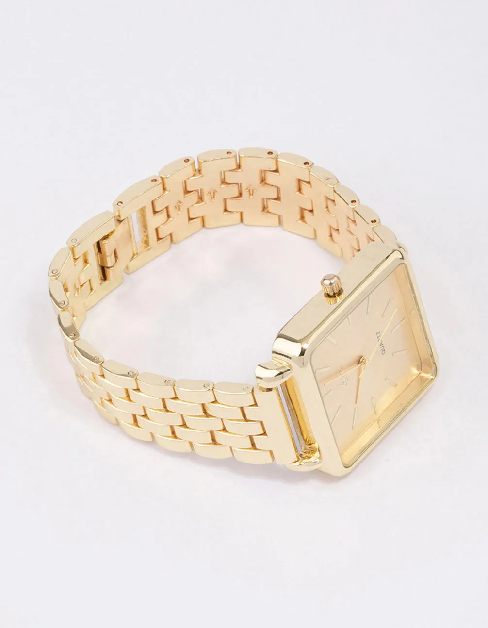 Gold Large Square Face Watch