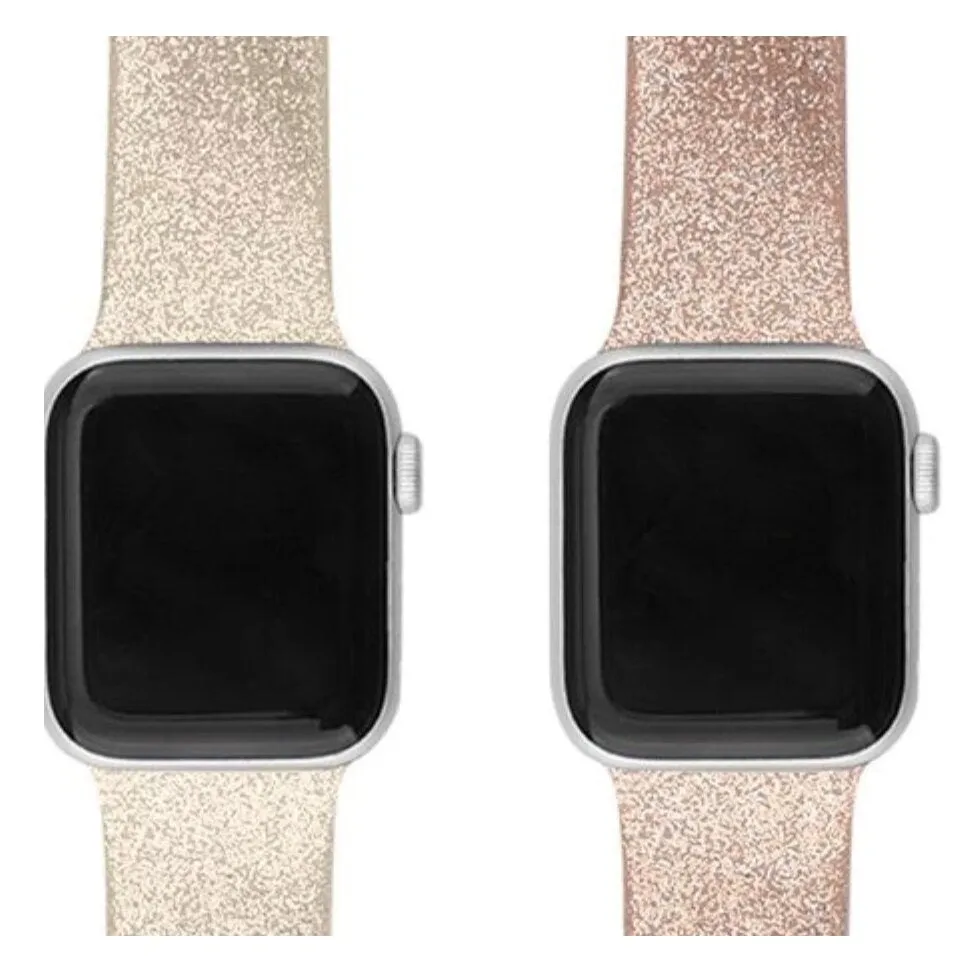 Gold/Silver/Rose Gold Glitter Apple Watchband, Women's Watchbands, Smartwatch Band, Sparkly Watchband, Glittery Watchband, Dressy Watchband