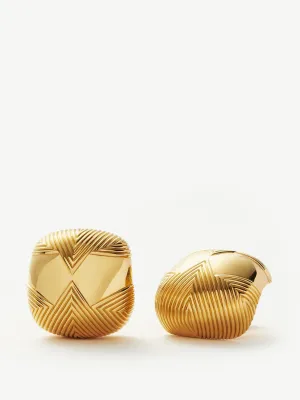 Hera oversized dome ridge stud earrings