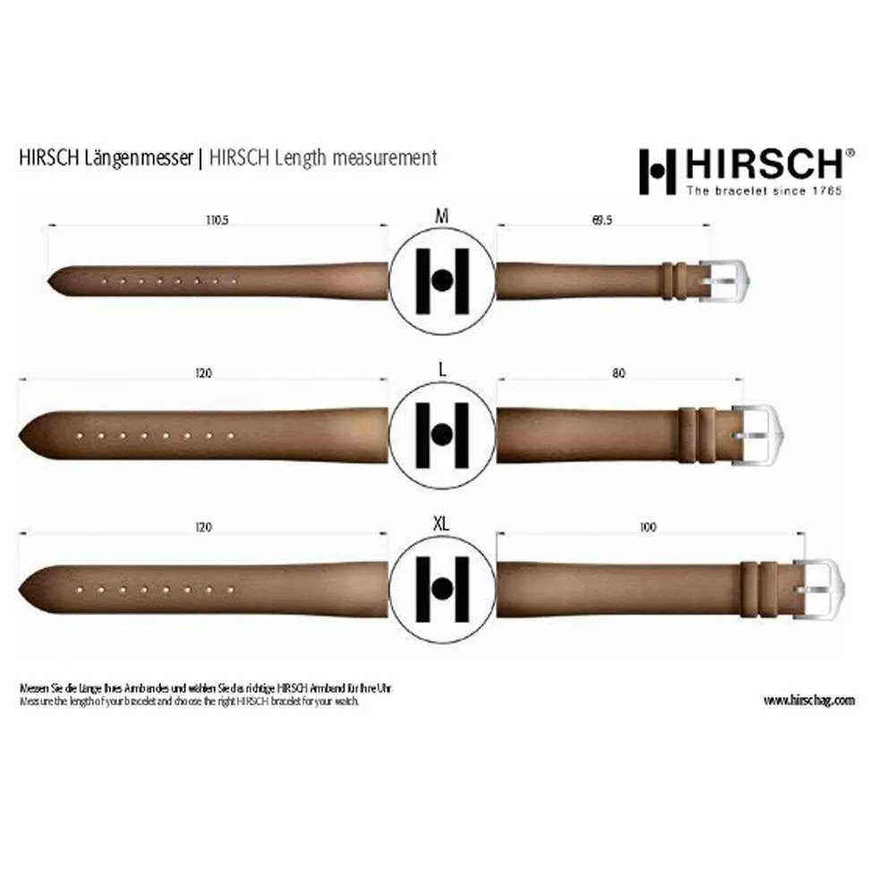 Hirsch CROCOGRAIN Crocodile Embossed Leather Watch Strap (Silver Buckle)