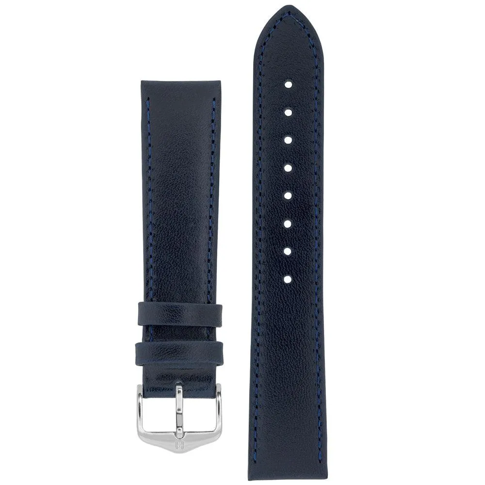 Hirsch OSIRIS Calf Leather Watch Strap (Silver Buckle)