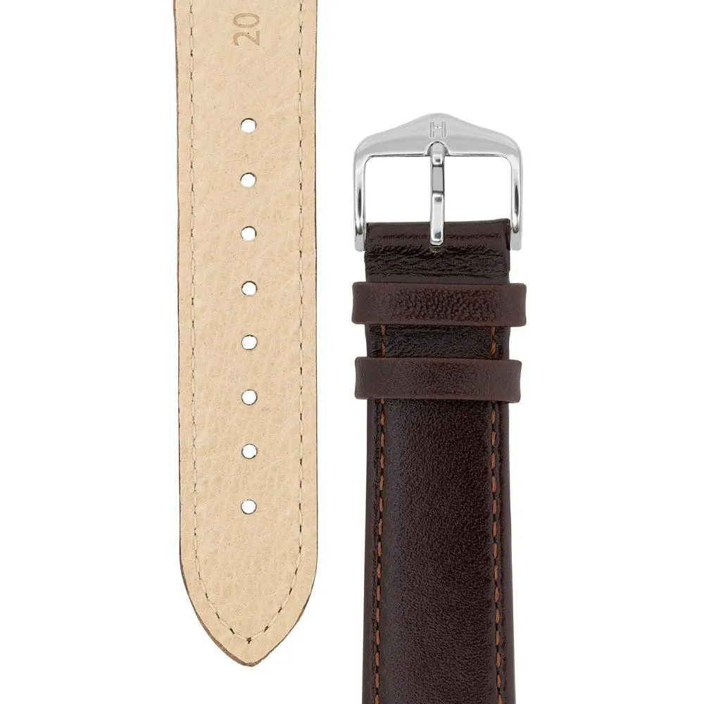 Hirsch OSIRIS Calf Leather Watch Strap (Silver Buckle)