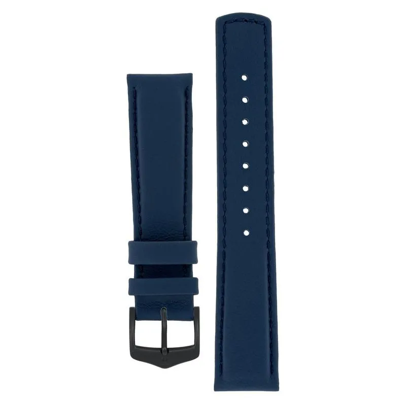 Hirsch RUNNER Water-Resistant Calf Leather Watch Strap in BLUE