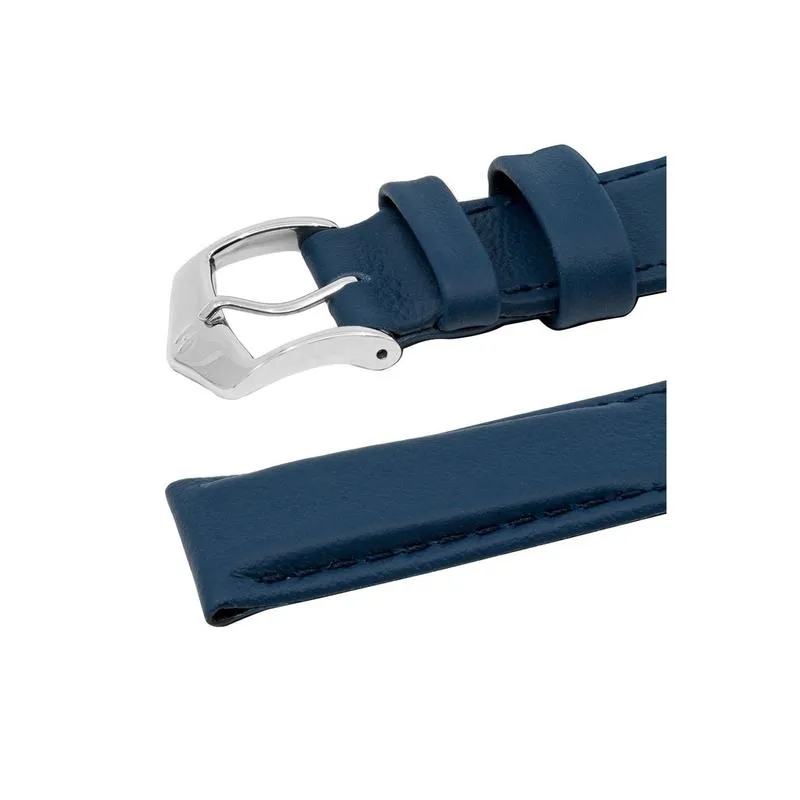 Hirsch RUNNER Water-Resistant Calf Leather Watch Strap in BLUE