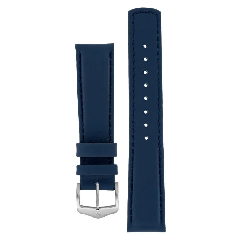 Hirsch RUNNER Water-Resistant Calf Leather Watch Strap in BLUE