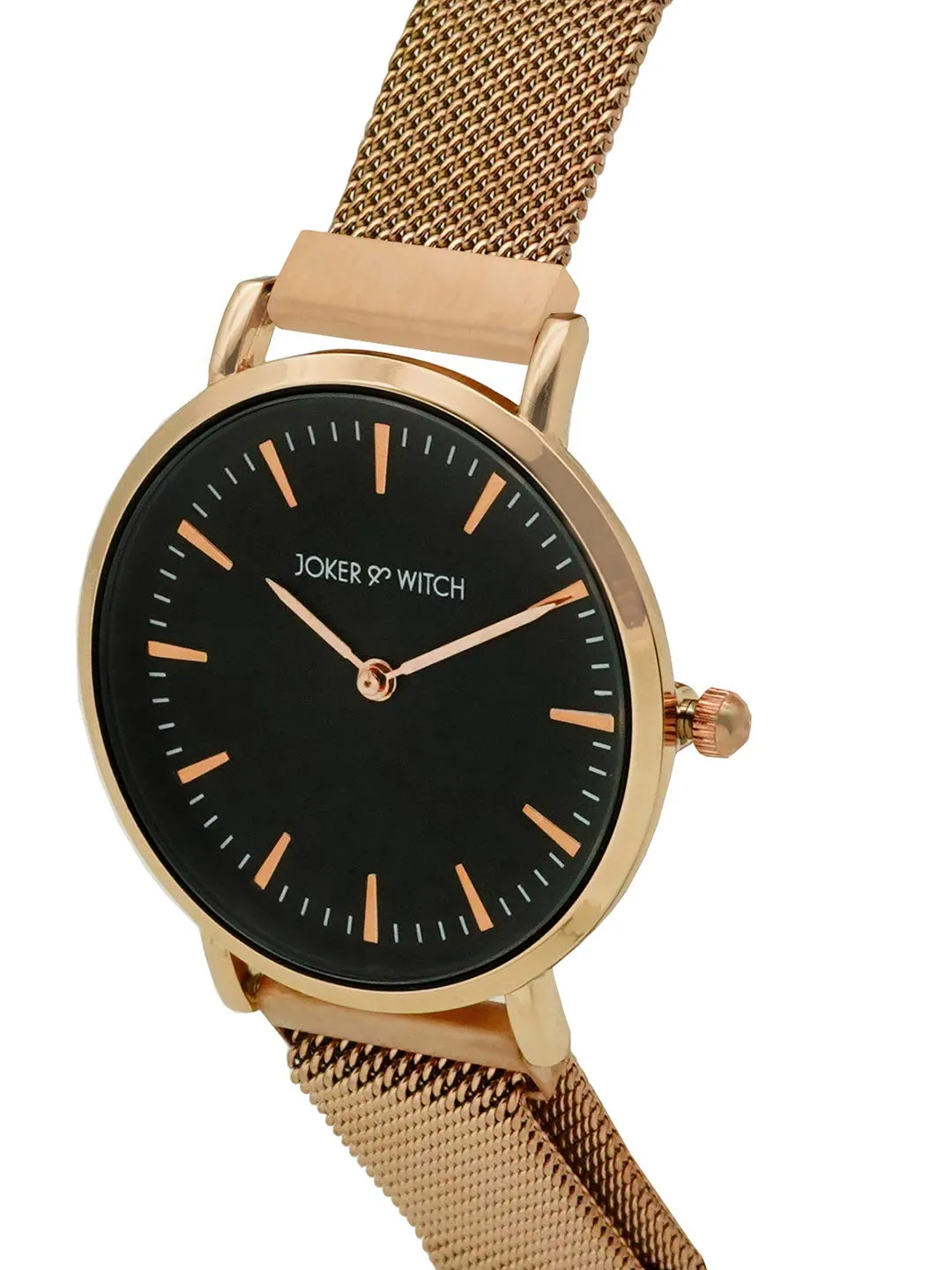 Joker & Witch Ivy Black Dial Rosegold Magnetic Strap Watch