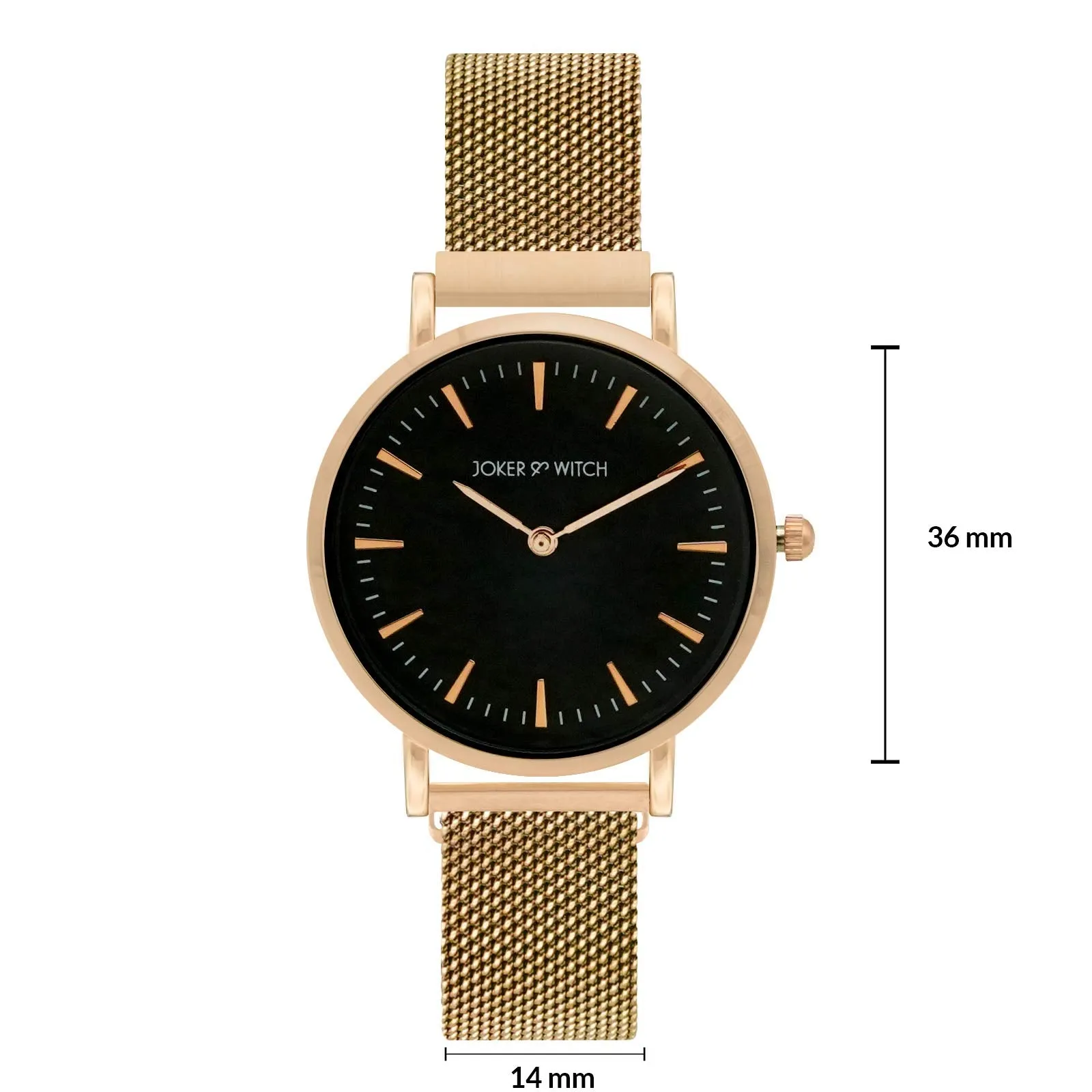 Joker & Witch Ivy Black Dial Rosegold Magnetic Strap Watch