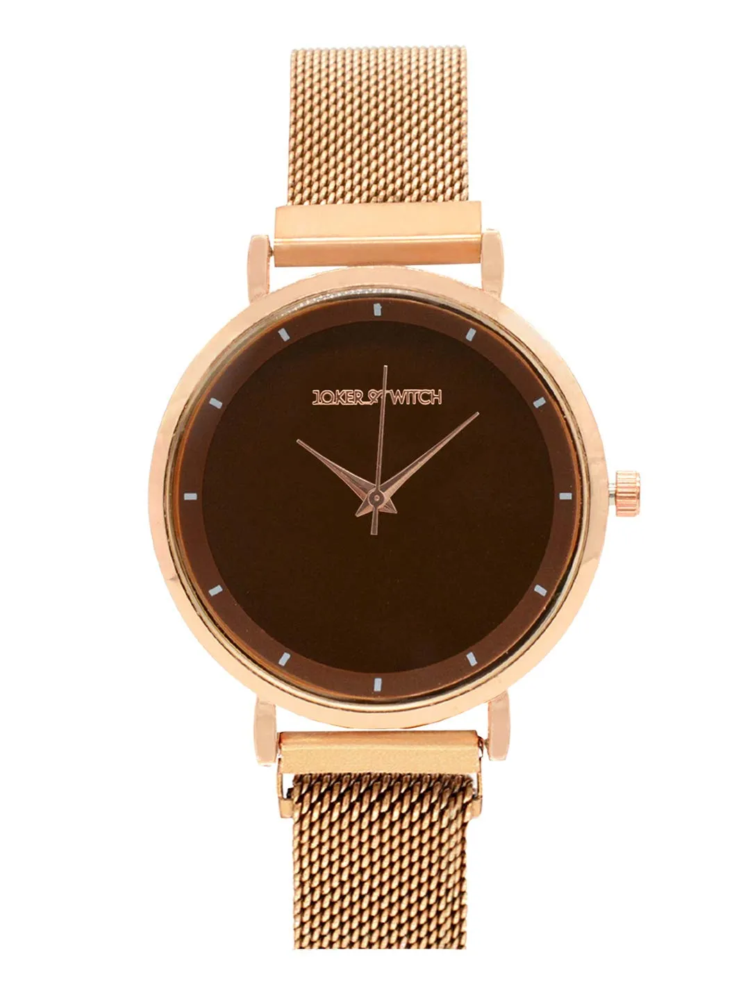 Joker & Witch Lexi Gold Mesh Strap Black Dial Watch for Women