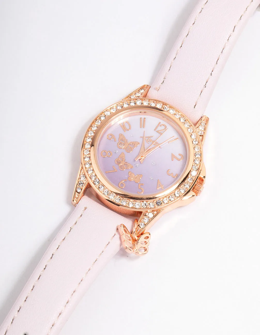 Kids Lilac & Rose Gold Coloured Faux Leather Watch