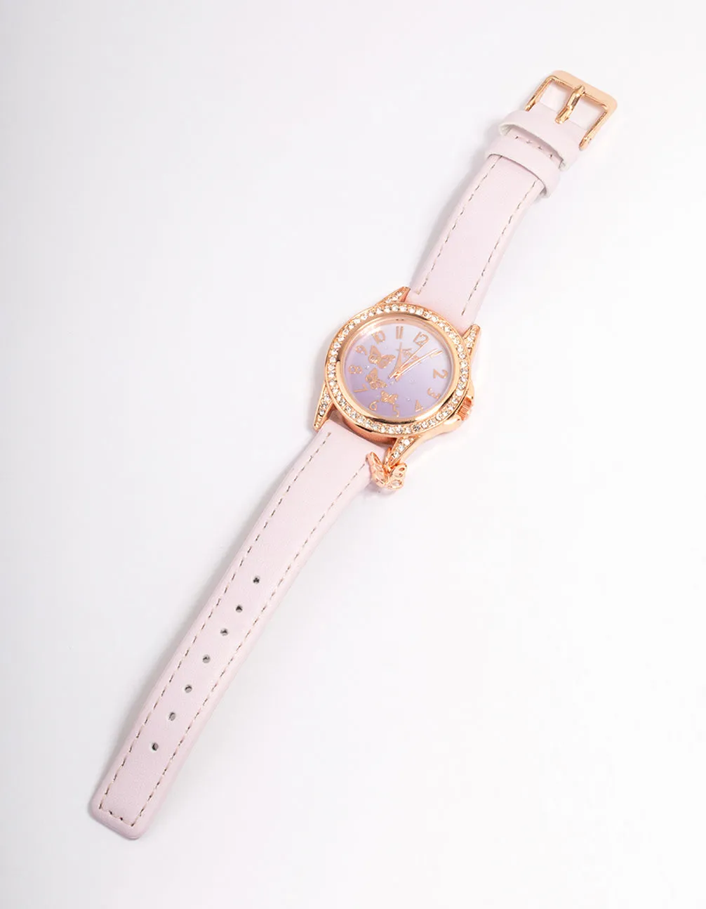 Kids Lilac & Rose Gold Coloured Faux Leather Watch