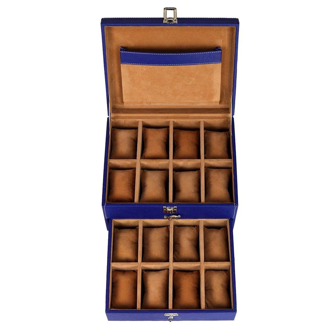 Leather World Unisex Classical 16 Slots Watch Organiser Box