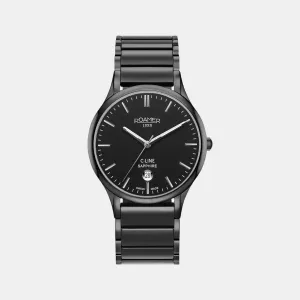 Men Black Analog Stainless Steel Watch 658833 44 55 61