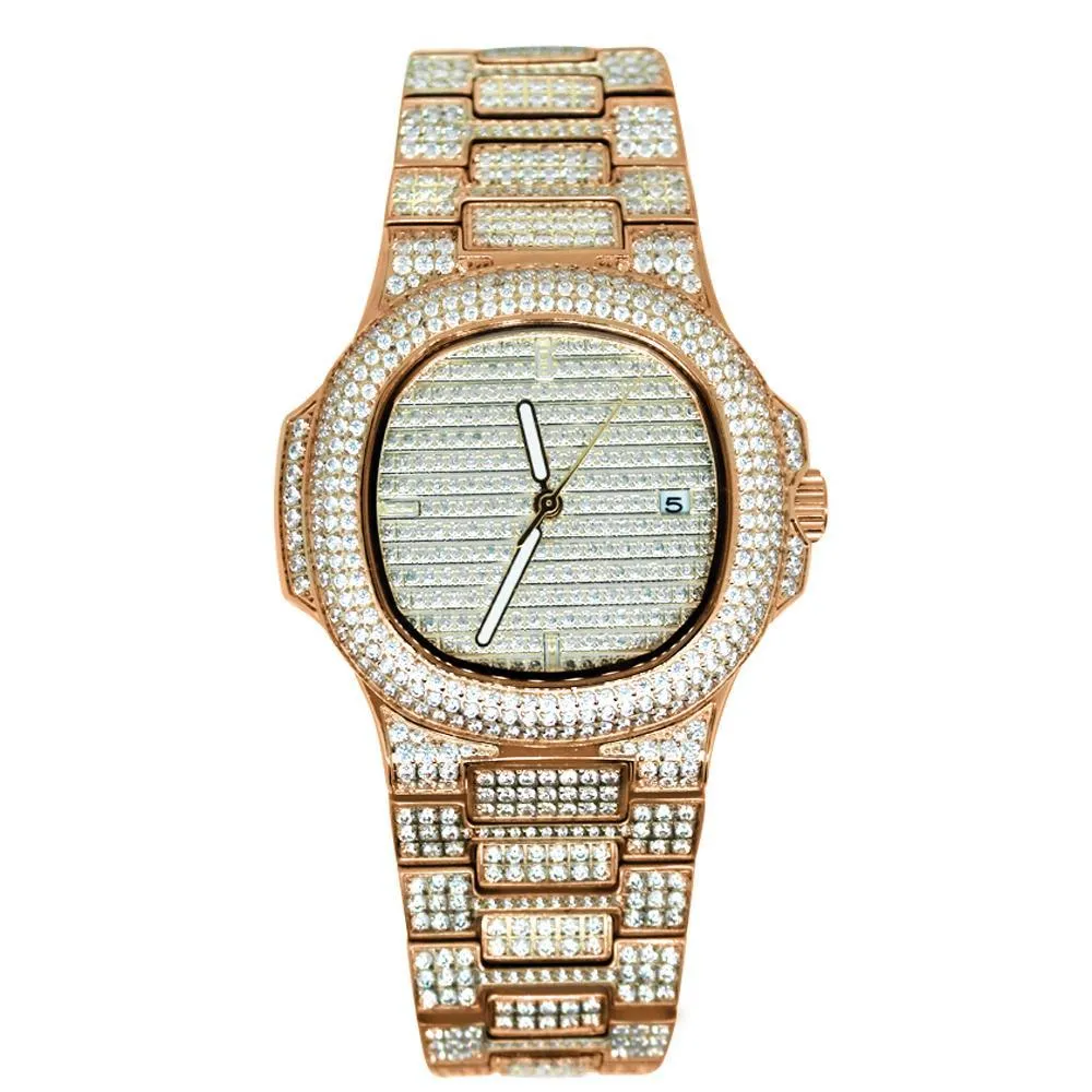 Modern CZ Stainless Steel Watch in Rose Gold