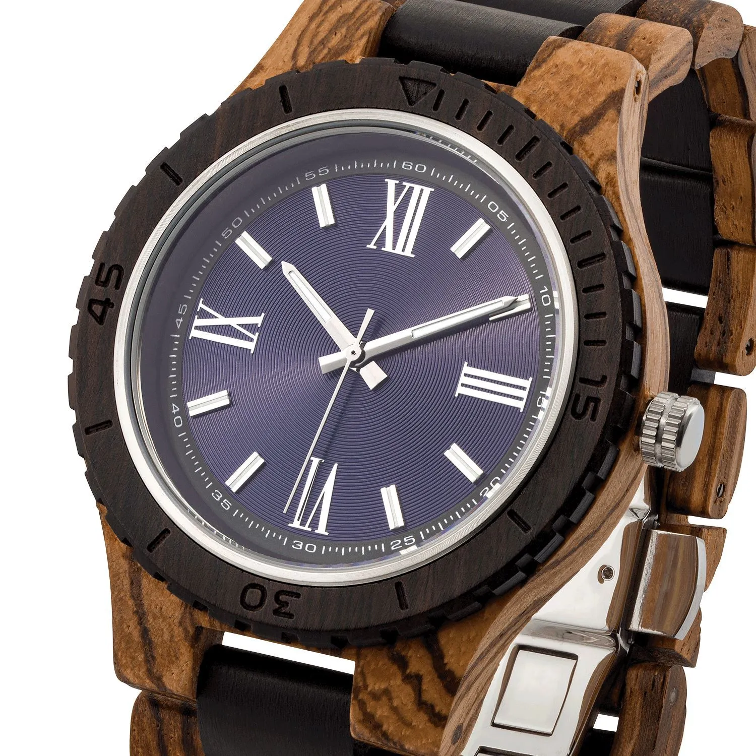 NEW! Men's Handcrafted Engraving Zebra & Ebony Wood Watch - Best Gift Idea!